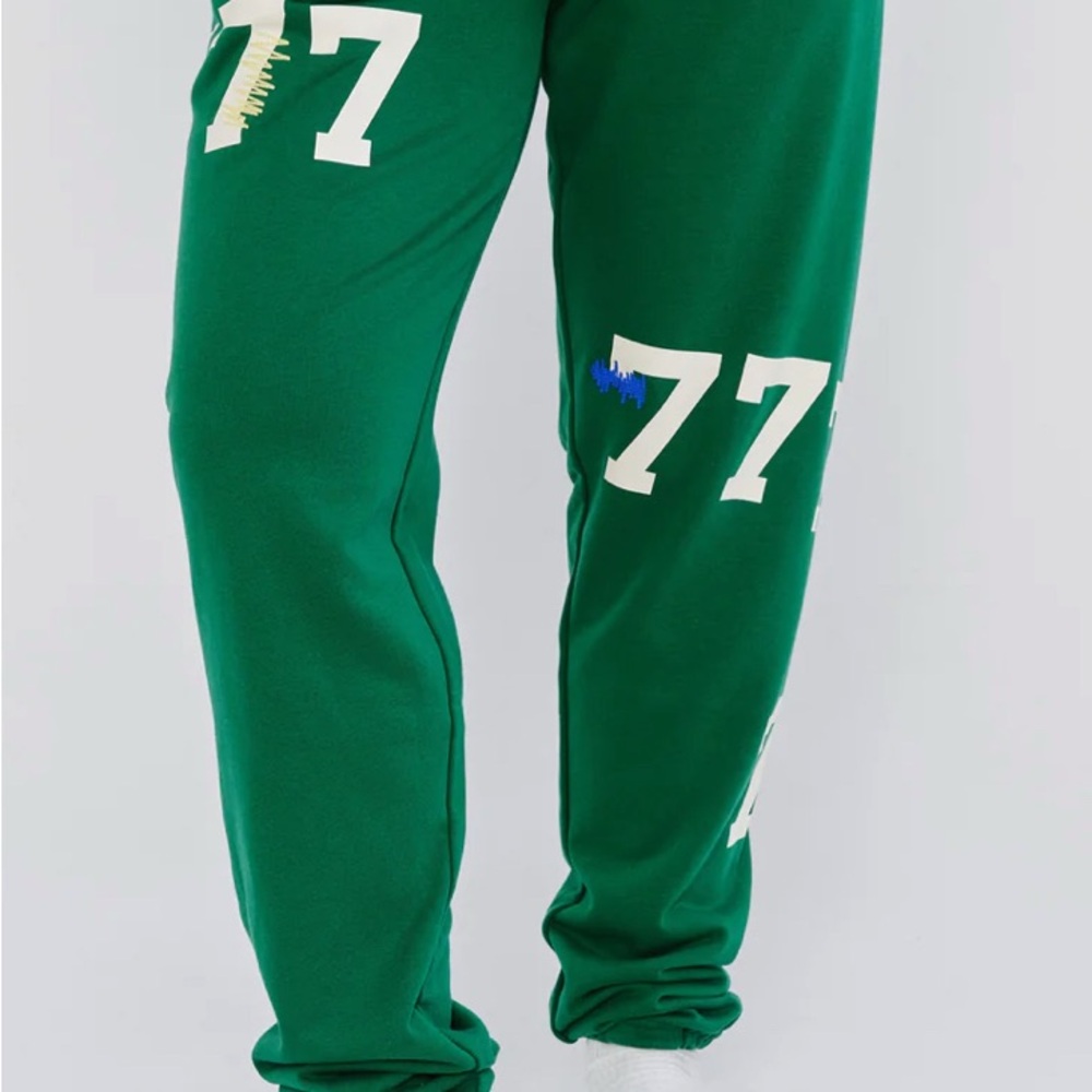 NWT The MAYFAIR GROUP Green embroidered and graphic sweatpants size XXL - Picture 2 of 11